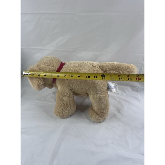 Yellow Lab Puppy Dog Plush Red Collar Large Retriever Stuffed Build A Bear Tan - Picture 5 of 6